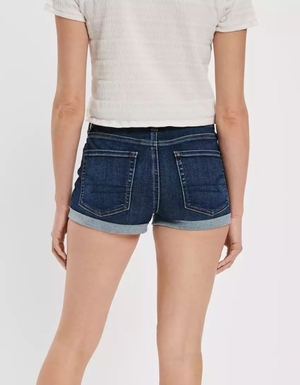 Shorts American Eagle AE Ne(x)t Level High-Waisted Denim Lavage Femme | QHU-51811151